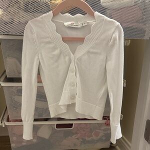 Vineyard Vines White Button-Up Sweater